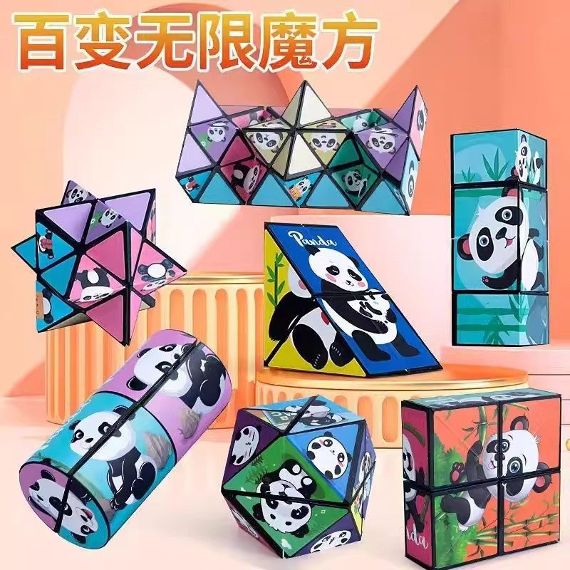 Folding And Transformable Infinite Panda Cube 3D Geometric Deformation Stress Relief Building Blocks Children'S Thinking And Educational Toy - Image 2